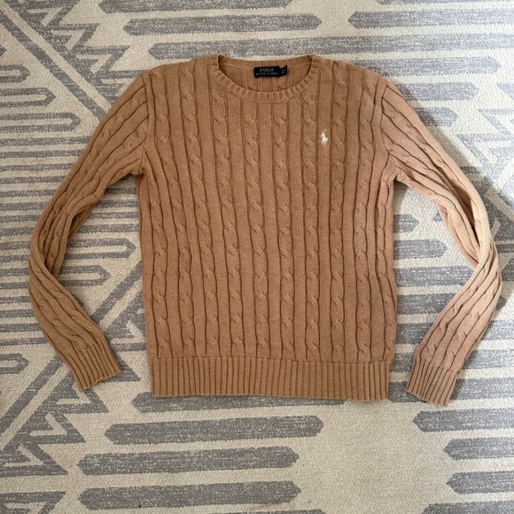 Polo by Ralph Lauren Tan Cable Knit Sweater women’s size S - Picture 1 of 6